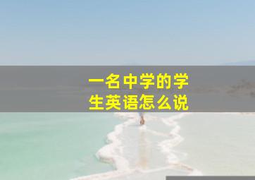 一名中学的学生英语怎么说