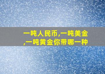 一吨人民币,一吨美金,一吨黄金你带哪一种