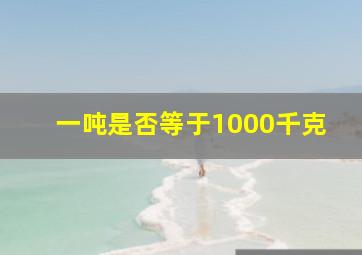 一吨是否等于1000千克