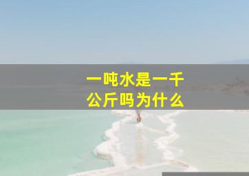 一吨水是一千公斤吗为什么