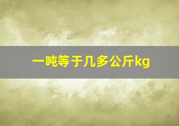 一吨等于几多公斤kg