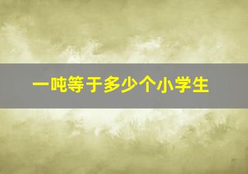 一吨等于多少个小学生