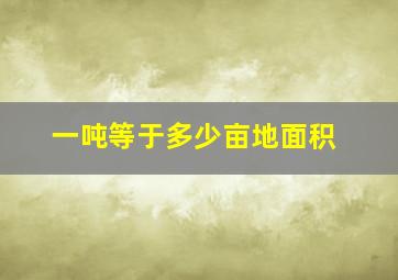 一吨等于多少亩地面积