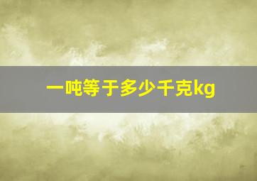 一吨等于多少千克kg