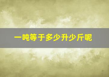 一吨等于多少升少斤呢