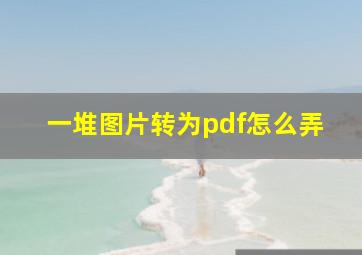 一堆图片转为pdf怎么弄