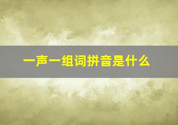 一声一组词拼音是什么