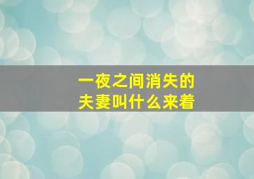 一夜之间消失的夫妻叫什么来着