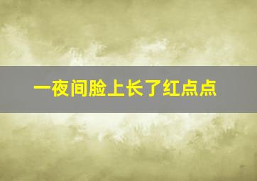 一夜间脸上长了红点点