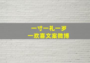 一寸一礼一岁一欢喜文案微博