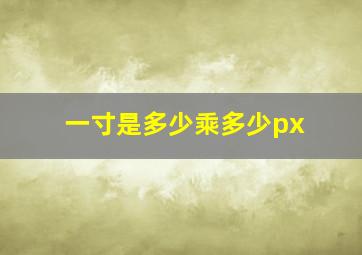 一寸是多少乘多少px