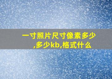 一寸照片尺寸像素多少,多少kb,格式什么