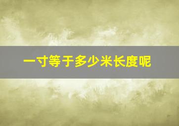 一寸等于多少米长度呢