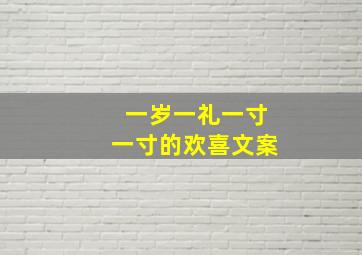 一岁一礼一寸一寸的欢喜文案