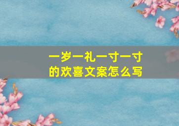 一岁一礼一寸一寸的欢喜文案怎么写