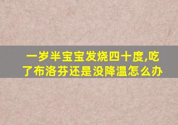 一岁半宝宝发烧四十度,吃了布洛芬还是没降温怎么办