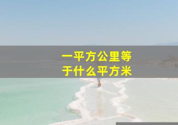 一平方公里等于什么平方米