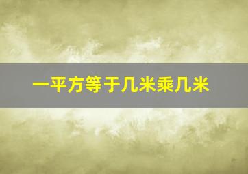 一平方等于几米乘几米