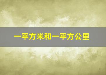 一平方米和一平方公里