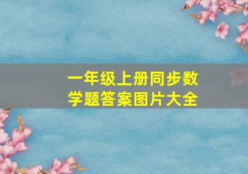 一年级上册同步数学题答案图片大全