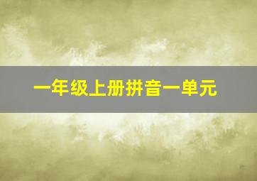 一年级上册拼音一单元