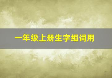 一年级上册生字组词用