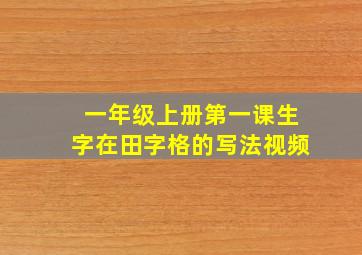 一年级上册第一课生字在田字格的写法视频