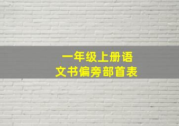 一年级上册语文书偏旁部首表