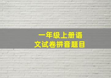 一年级上册语文试卷拼音题目