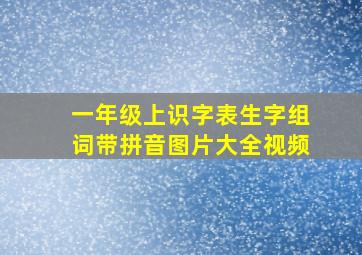 一年级上识字表生字组词带拼音图片大全视频