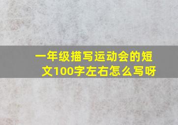 一年级描写运动会的短文100字左右怎么写呀