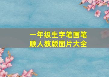 一年级生字笔画笔顺人教版图片大全