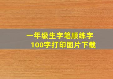 一年级生字笔顺练字100字打印图片下载