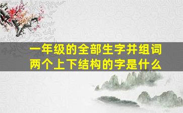 一年级的全部生字并组词两个上下结构的字是什么