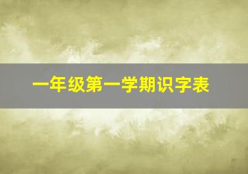 一年级第一学期识字表