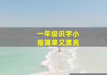 一年级识字小报简单又漂亮