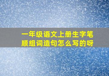 一年级语文上册生字笔顺组词造句怎么写的呀