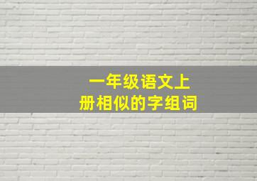 一年级语文上册相似的字组词