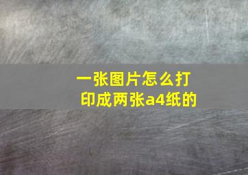 一张图片怎么打印成两张a4纸的