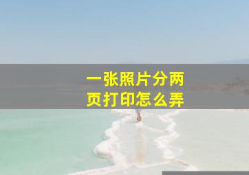 一张照片分两页打印怎么弄