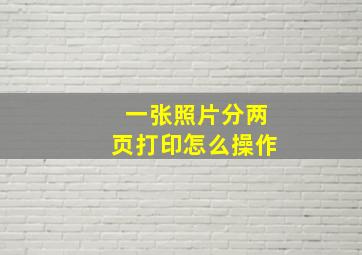 一张照片分两页打印怎么操作