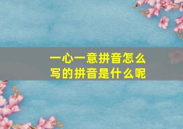 一心一意拼音怎么写的拼音是什么呢