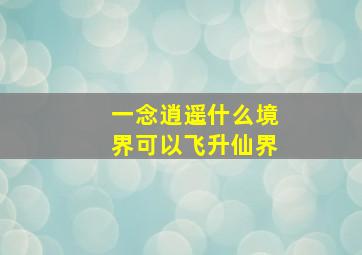 一念逍遥什么境界可以飞升仙界