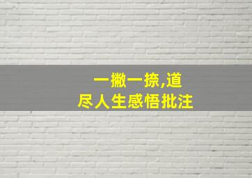 一撇一捺,道尽人生感悟批注