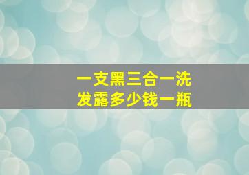 一支黑三合一洗发露多少钱一瓶