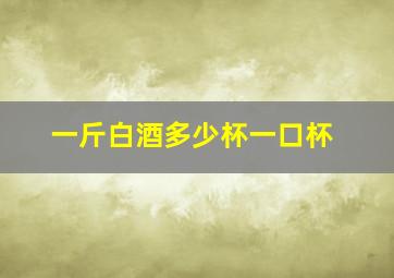 一斤白酒多少杯一口杯