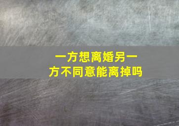 一方想离婚另一方不同意能离掉吗