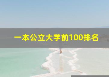 一本公立大学前100排名