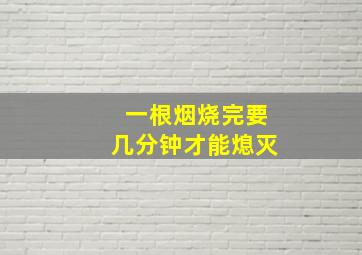 一根烟烧完要几分钟才能熄灭