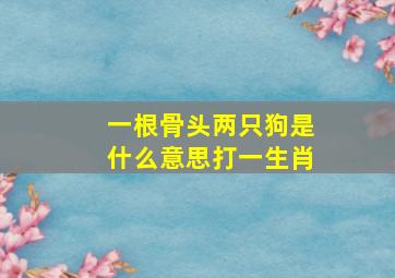 一根骨头两只狗是什么意思打一生肖